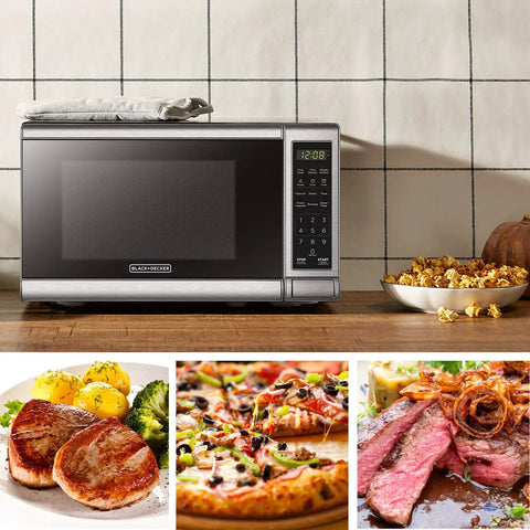 Compact Stainless Steel Countertop Microwave Oven 0.7 Cubic Feet 700 Watts With Quick Hit Presets One Touch Express Start And Clear Led Panel A Zero Hassle Kitchen Essential That Hits The Spot Every Time