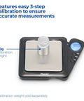 Pocket Digital Scale 100g x 0.01g High Precision Gram Scale With LCD Display And Tare Function shown with calibration weight