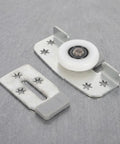 Heavy Duty Sliding Door Wheels For Cabinets And Closets 2 Pack Adjustable Iron Rollers smooth white roller and metal bracket