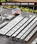 Outdoor Trench Drainage Kit For Pathways And Lawns Hidden Driveway And Courtyard Drainage System with 304 stainless steel panels