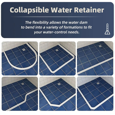 Upgraded 3 Inch Shower Threshold Water Dam With 67 Inch Collapsible Barrier For Rock Solid Seals And Zero Slip Ups On Wet Dry Bathroom Tile Or Vinyl Floors