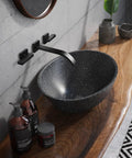 Matte Black Brushed Brass Wall Mount Bathroom Faucet With Two Handles Solid Brass Construction Wall Mounted Sink Faucet Rough In Valve Included