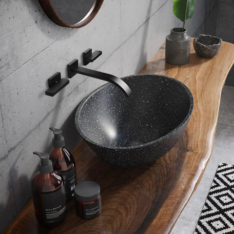 Matte Black Brushed Brass Wall Mount Bathroom Faucet With Two Handles Solid Brass Construction Wall Mounted Sink Faucet Rough In Valve Included
