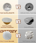 Comparison of Reusable VertuoLine Capsules Kit and competitor's seals with quality and durability differences.