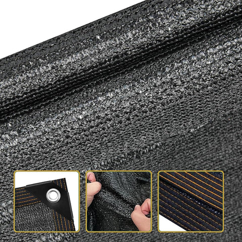 Heavy Duty Garden Shade Cloth With Grommets For Patio And Pergola 90 Percent UV Block Keeps You Cool HDPE Mesh Detail 10x12 Ft