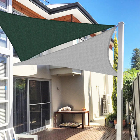 Right Triangle Sun Shade Sail For Patio And Backyard Must Have, UV Resistant And Breathable 180GSM HDPE installed over patio