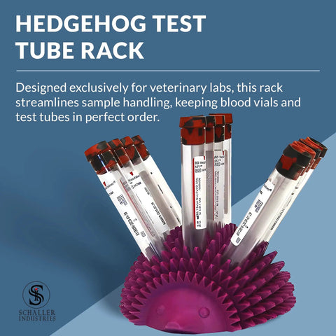 Hedgehog Themed Test Tube Rack For 13mm Tubes Holds 12 Glass Or Plastic Tubes Vial Holder Grape Color in lab setting