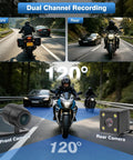 Dual 1080P Waterproof Bike Dash Cam With 3 Inch Screen, Night Vision, Front And Rear HD Recording, Driving Recorder system
