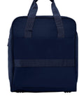 Under Seat Personal Item Bag That Fits 16 x 14 x 7 Inches Navy shown flat with handles visible