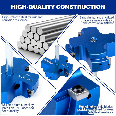 Four Size PVC Pipe Reamer Kit With Four Blades For No Fuss Pipe Prep in blue aluminum alloy with high-quality construction details