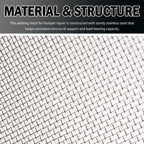 Close-up of 10 Pack Plastic Welding Mesh For Bumper Repair And Reinforcement, 5.91 By 7.87 Inch Stainless Steel Wire Mesh Sheets.