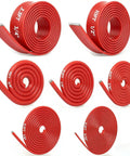 Heavy Duty 7 Size Heat Shrink Tubing Roll Kit With Four To One Shrink Ratio And Glue Lined Core 54 Feet Long in red.