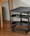 Two Pack 1U Server Rack Shelves with vented cantilever tray for 19 inch racks 10 inch deep heavy duty wall mount supports