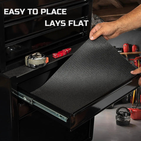 Heavy Duty Tool Box Drawer Liner 18 Inch Wide 24 Ft Long Non Slip Rubber Mat for Rolling Tool Chests Cabinets