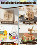 12-pack basswood sheets, 12x12x1/8 in unfinished wood for crafts; collage shows home decor, model making, DIY crafts.