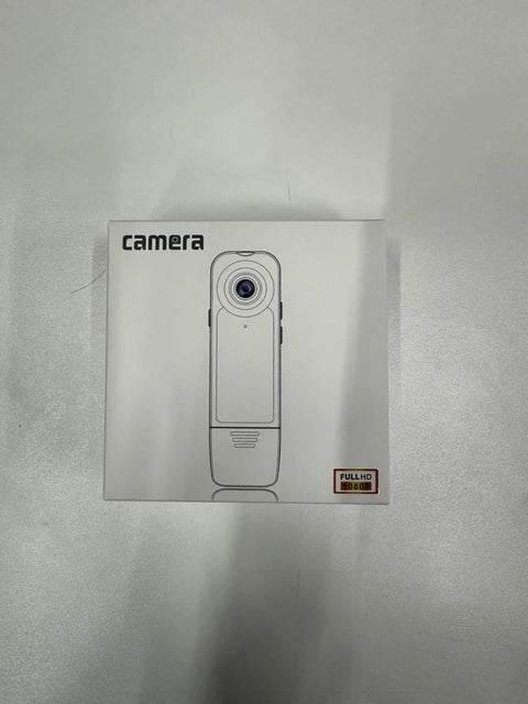 Box of 1080P HD Body Camera With Night Vision And 64GB Card On The Go Wearable POV Recorder, showing product image and logo.