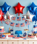 Red White And Blue Mylar Balloons Set For 4th Of July Patriotic Arch Kit With Star Balloons For Easy Setup Helium Ready Outdoor