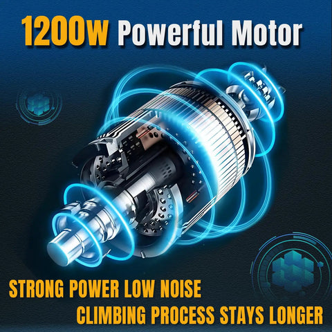 Close-up of the Powerful 1200W motor in the Motorized Stair Climbing Dolly Heavy Duty Hand Truck Cart