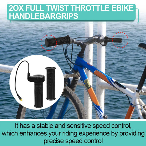Waterproof 3 Pin Full Twist Throttle Grip 20X For 12V 72V Electric Bikes Scooters Mountain Ebikes Universal Compatibility Built For Everyday Commuting And Street Ready City Rides