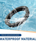 Set Of Four Black Wheel Hub Center Rings With 2.87 Inch Od And 2.36 Inch Id Plastic Adapters displayed in water, showcasing waterproof features.