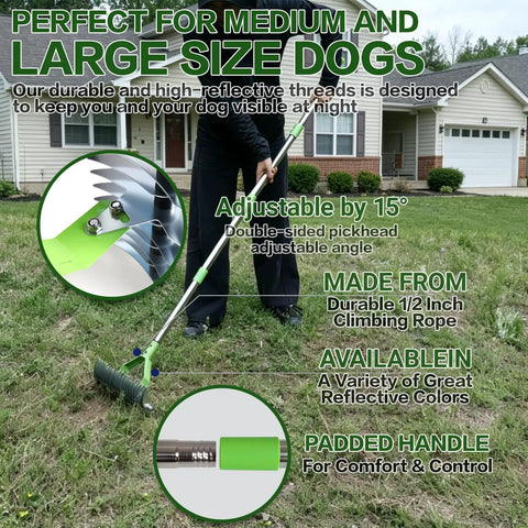 Thatch Rake For Lawn With 65 Inch Handle, Beast 14 Inch Dethatching Rake For Grass, Removes Thatch, Dead Grass, Leaves And Debris