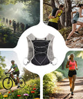 5L Reflective Hydration Running Vest For Ride Ready Comfort with Lightweight Quick Dry Breathable Fabric and Modular Storage System