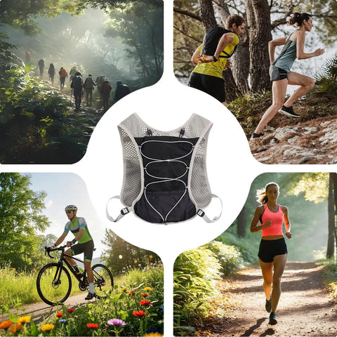 5L Reflective Hydration Running Vest For Ride Ready Comfort with Lightweight Quick Dry Breathable Fabric and Modular Storage System