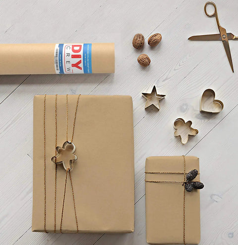 Straight Up Premium Brown Kraft Paper Roll Hella Thick For Rustic Gift Wrapping And Diy Crafts, gifts wrapped with crafts tools.