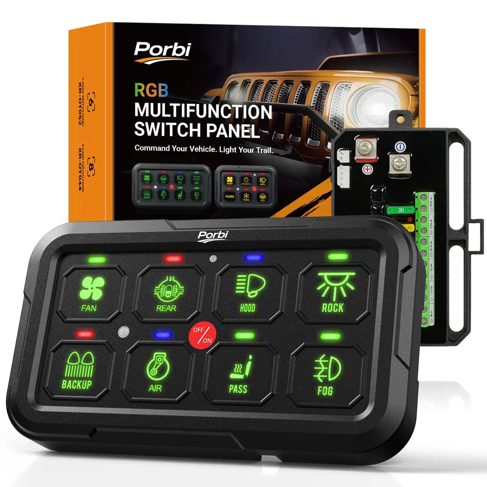 RGB 8 Gang Switch Panel for Vehicles ✓