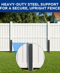 Fix Your Busted Fence Lines Fast With These Dang Solid Cold Rolled Steel Repair Stakes Heavy Duty Post Reinforcement Kit For Leaners And Weak Sections Black 6 Pack supporting a fence.