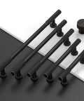 10 Pack Oil Rubbed Bronze Cabinet Knobs For Kitchen And Bath Cabinets Easy To Install Durable Metal Pulls That Elevate Any Drawer Or Dresser Upgrade Your Space With Classic Vintage Style. oil rubbed bronze metal cabinet pulls and round knob on white display
