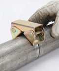 Six Pack Magnetic Welding Clamps With V-Shape Stainless Steel Fixture Set for precise adjustable grip on a round metal pipe.