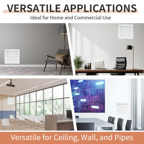 Top Shelf 12 X 12 Inch Steel Access Door For Drywall With Integrated Ventilation Grille And Seamless Flush Mount for various applications.