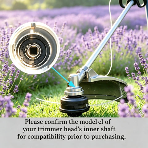 Close-up of Heavy Duty Gearbox Assembly For Weed Trimmer Heads That Fit Husqvarna 128LD shown in lavender field setting