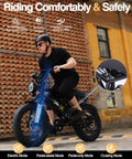 Electric Fat Tire E-Bike For Adults And Teens With 1500W Peak Motor, 20 Inch Fat Tires, rider on motorcycle style ebike