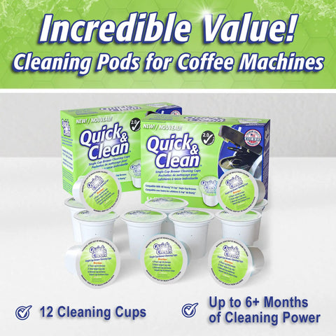 Keurig Cleaning Pods 12 Pack For Keurig 2.0 And K Cup Machines Get That Fresh Brew Back With Residue Removal Non Toxic Eco Friendly Formula Quick And Easy Brew Taste Revival packaging and pods