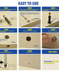 Step-by-step guide on using the 125 Piece Furniture Cam Lock Kit With Eccentric Wheel Connectors for easy assembly.
