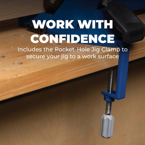 Docking Station For Pocket Hole Jigs And Woodworking Projects, Pro Grade Benchtop Workstation with clamp securing jig