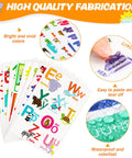 9 Sheets Animal Alphabet Wall Decals With Educational Numbers Colors Weather Shapes Seasons Months And Weeks Peel and removable learning stickers with vivid colors and tear-off feature.