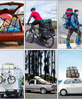 Beefy Heavy Duty Lashing Straps With Buckles 4 Pack 1 Inch By 5 Feet Cargo Tie Down Straps on various vehicles and gear.