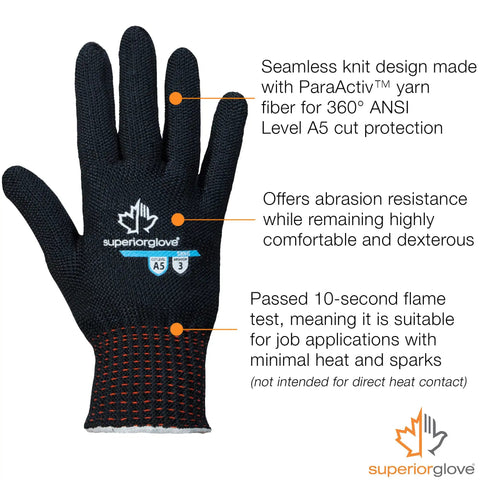 Contender Cut Resistant Gloves With 360 Degree Protection ANSI Level 5 Beefy Heavyweight Knit Work Gloves For Heat Resistance And Dexterity And Grip Size Large