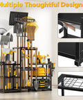 Ultra Large 86 Tool Capacity Freestanding Garden Tool Organizer for Garage and Shed with tools neatly arranged