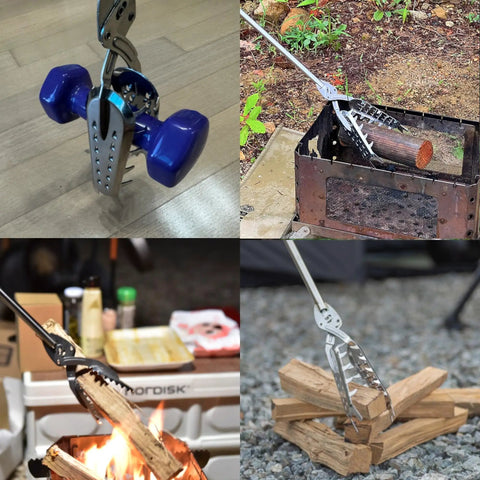 41 Inch Stainless Steel Grabber Reacher Tool Heavy Duty Pickup For Indoor Outdoor Use No Wire Patented Technology Anti Rust Hygienic Metal Construction Perfect For Trash Logs BBQ Fireplace Pits And Snake Tongs