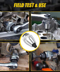 Rugged Stud Extractor Tool For Damaged Bolts And Studs From One Quarter Inch To One Half Inch Three Eighths Drive Grips Seized Rusted Or Painted Over Fasteners For Quick Bolt Removal Heavy Duty CR-MO Steel Remover in use on machinery.