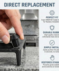 Hand installing 16 Pack Rubber Feet For Stovetop Grate Feet Replacement Three Sixteenth Inch Holes Compatible With GE Kenmore Gas Range Models WB02T10461 AP2622260 PS241358 DVGSU101 VGRT560 6GQ WB02K0101 247410