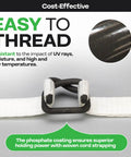 Heavy Duty Cord Strapping Buckles Half Inch Pack Of 1000 Anti Slip Phosphate Coated Metal Buckles easy threading view