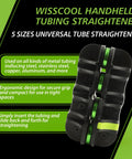 Three-Eighths Inch Tube Straightener Handheld Tool, ergonomic design, black and green, for Brake Lines and Fuel Lines