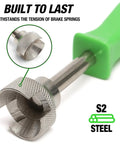 Drum Brake Spring Tool For Easy Removal And Installation Of Brake Springs And Washers Fits Five Eighths To Seven Eighths Inch Beefy S Two Steel Build With Contour Grip Handle For Cars Trucks And SUVs close-up