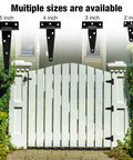 2 Inch T Strap Hinges 6 Pack For Wood Doors And Cabinets Matte Black Light Duty Hinge Set shown with white gate