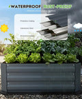 Two Pack Galvanized Raised Garden Beds With Bottom Indoor And Outdoor Use Rust Proof Metal Planter Box Easy Assembly No Leaks Great For Vegetables Herbs Patio Or Balcony Grey with protective coating.